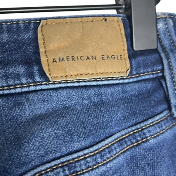 American Eagle Women's 0 High Rise Jegging Crop Next Level Stretch Denim Dark - Picture 5 of 8